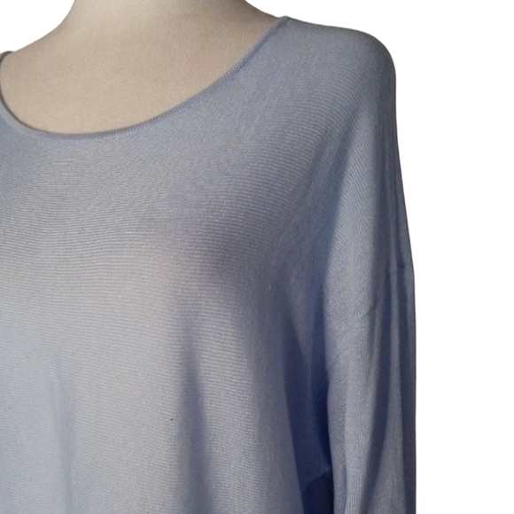 Eileen Fisher Light Blue Asymmetric Hem Tunic Tencel Merino Wool Blend Size XL - Picture 6 of 8